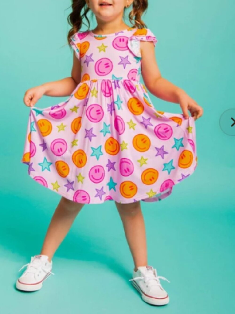 Peachy Power Cap Sleeve Dress & Shorts Set - Bums & Roses